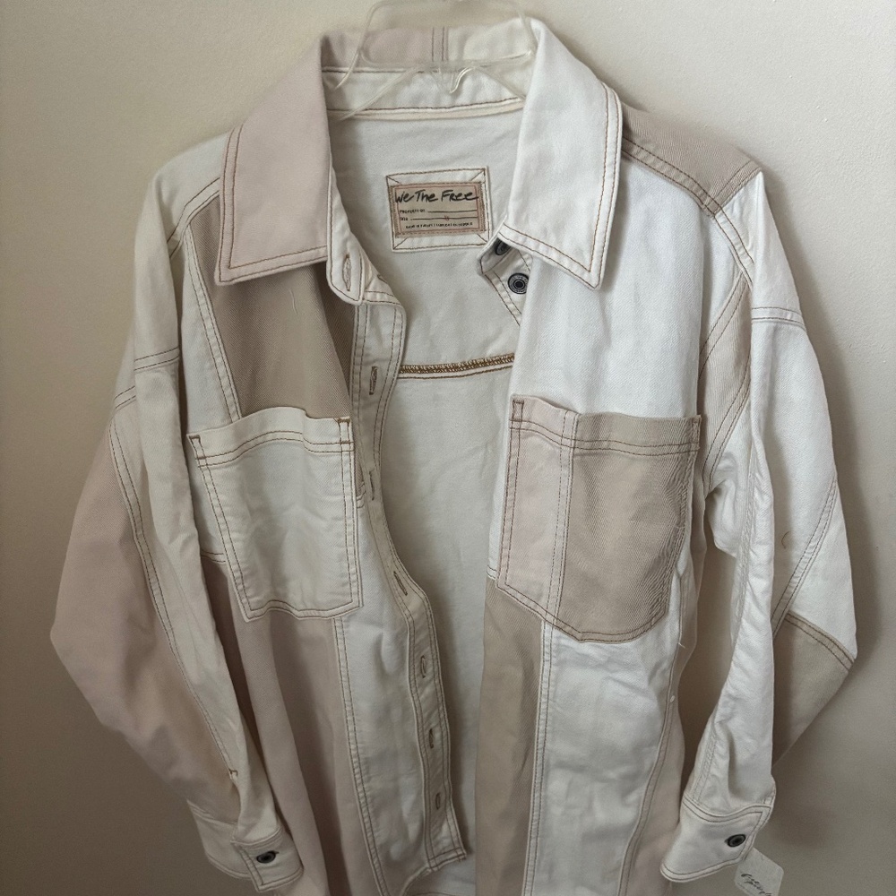 NWT We the Free People Ivory Mountain Roads Shirt XS oversized